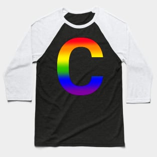 Rainbow Letter C Baseball T-Shirt